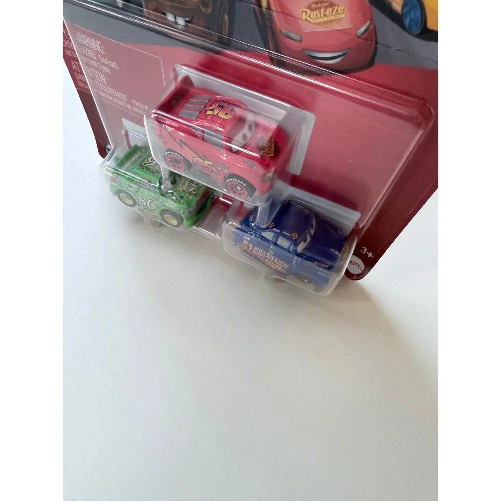 Disney Pixar Cars Mini Racers Lightning McQueen Chick Hicks Hudson Hornet 3-Pack
